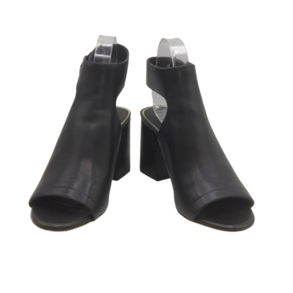Deltan Sadie Sandal Shootie Size 9 Black Open Toe Ankle Strap Leather - Picture 2 of 13